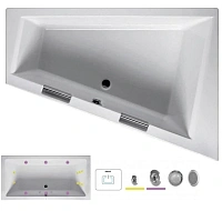 Ванна гидромассажная Riho Doppio 180 x 130 см, FLOW, левая/правая