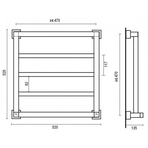 Полотенцесушитель водяной цвет:хром Margaroli 710-3 7105203CRN (детальная фотография), современные, hi-tech