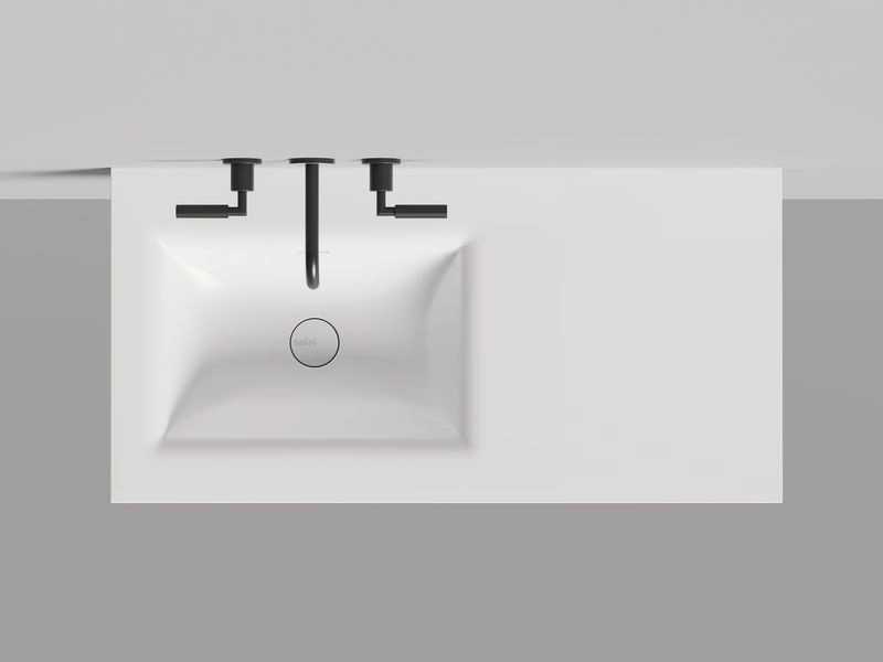 Раковина Salini Onda Flow Square 200 см белый матовый 1402206MN (детальная фотография)