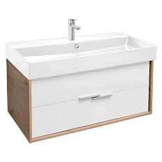 Тумба под раковину подвесная Jacob Delafon Vivienne 100 см дуб давос/белая блестящая