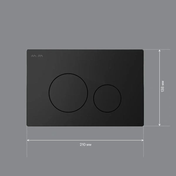 Клавиша смыва Am.Pm Pro L черная матовая I049038 (детальная фотография), слив эконом-стандарт с двумя клавишами