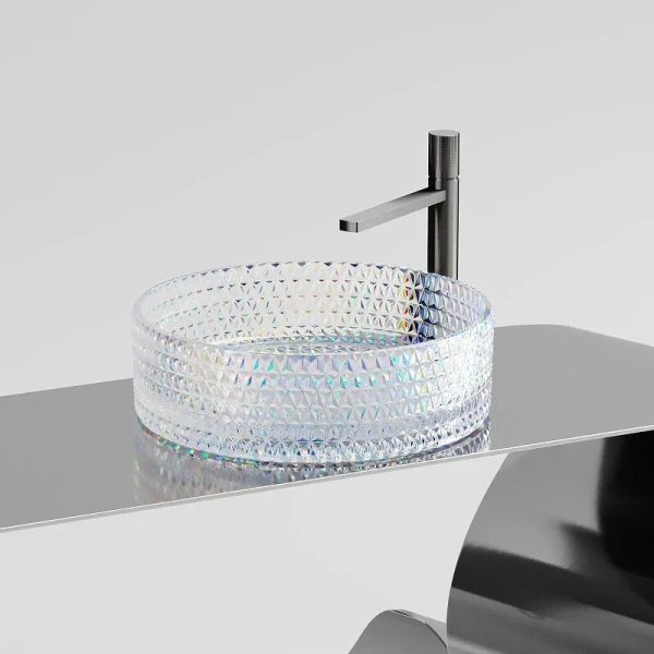 Раковина Ceramica Nova Cristal 36 см неон CN6059 (детальная фотография), стеклянные