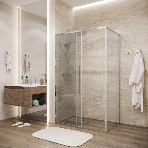 Душевой уголок Grossman Galaxy 100x90 см профиль хром 120.K33.01.1090.10.00 (детальная фотография), прозрачные