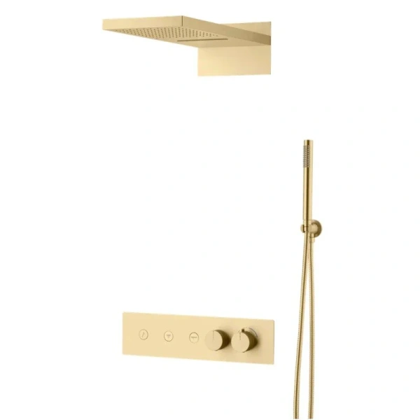 Душевой комплект Boheme Fusion с термостатом золото матовое 131-MG (детальная фотография)