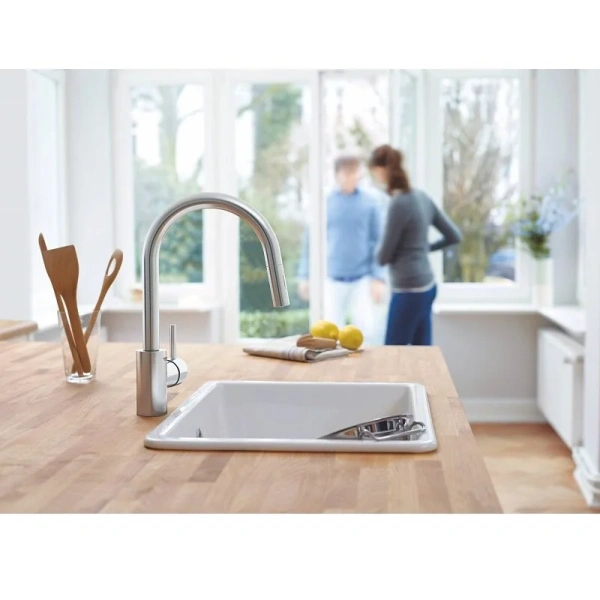 Смеситель для кухни суперсталь Grohe Concetto 31483DC2 (детальная фотография), современные, hi-tech