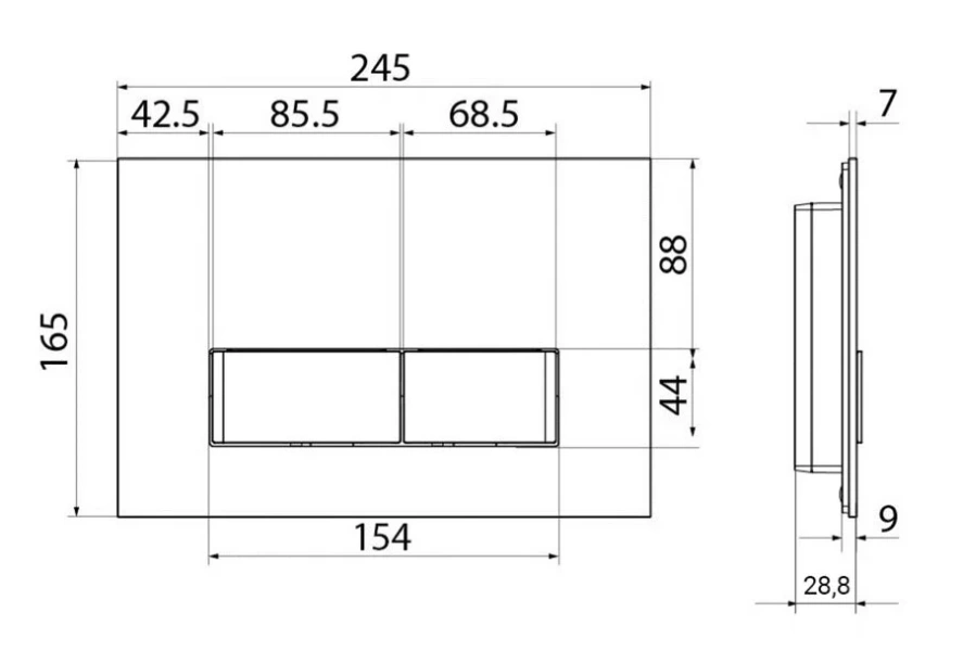 Клавиша смыва IDDIS Uniglass белая UNG02WCi77 (детальная фотография), нет в наличии