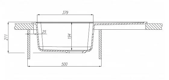 Мойка для кухни, цвет терракотовый, Аманда Акватон 1A712832AD270 (детальная фотография), из искусственного гранита