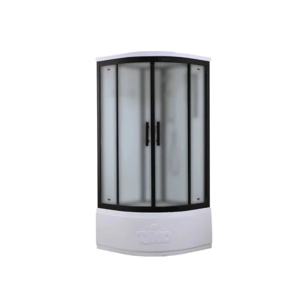 Душевая кабина Timo Standart 100x100 см профиль черный стекло матовое T-6600BF (детальная фотография)