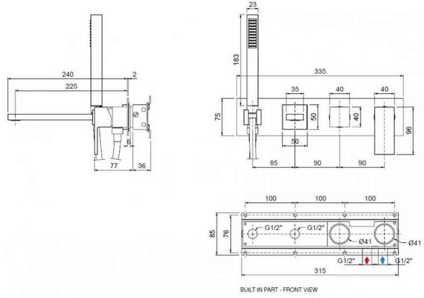 Смеситель для ванны Cezares Unika бронза UNIKA-VDM2-02 (детальная фотография), для ванны