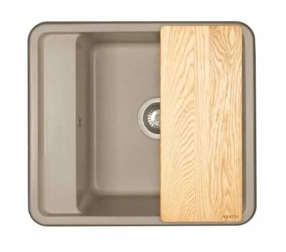 Мойка для кухни Акватон Беллис 57 см серый шелк 1A724932BS250 (детальная фотография), прямоугольной формы