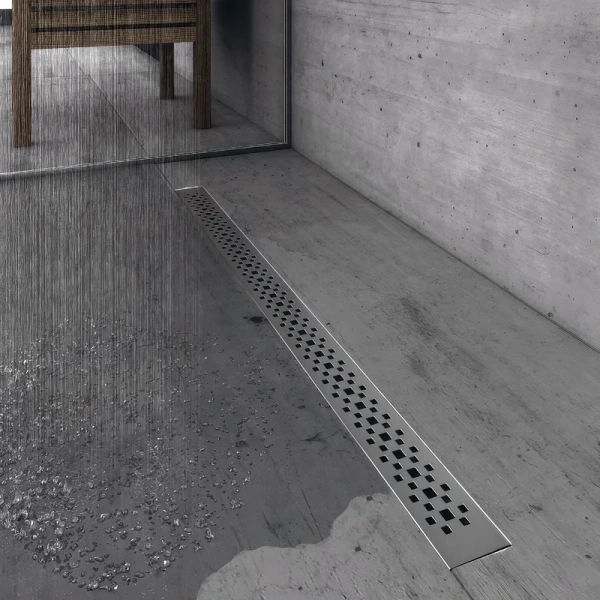 Душевой лоток BERGES C1 Brise 80 см напольный 090133 (детальная фотография), матовый хром