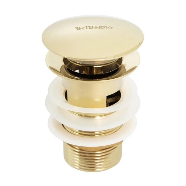 Донный клапан для раковины BelBagno с системой клик-клак, золото BB-SAT-ORO (детальная фотография)
