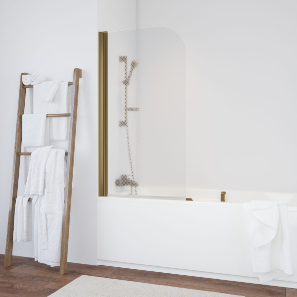 Душевая шторка на ванную стекло ретро Vegas-glass EV 76 R04 L (детальная фотография), стеклянные