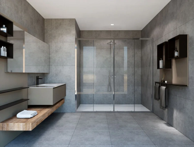 Душевая дверь в нишу Vincea Garda 170 см стекло прозрачное VDS-1G2170CL (детальная фотография), 170 см