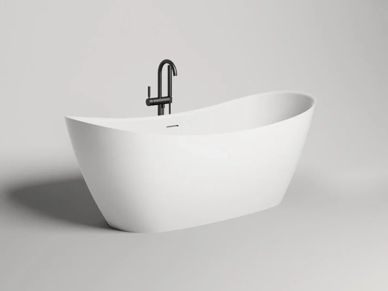 Ванна из искусственного камня Salini Noemi 185x80 см белая глянцевая 101811G (детальная фотография), современныe, hi-tech