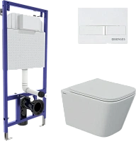 Унитаз с инсталляцией BERGES Floe клавиша L1 белая