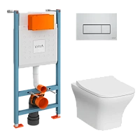 Унитаз с инсталляцией VitrA Zentrum безободковый
