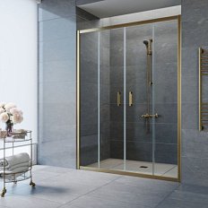 Душевая дверь профиль бронза стекло прозрачное Vegas-glass