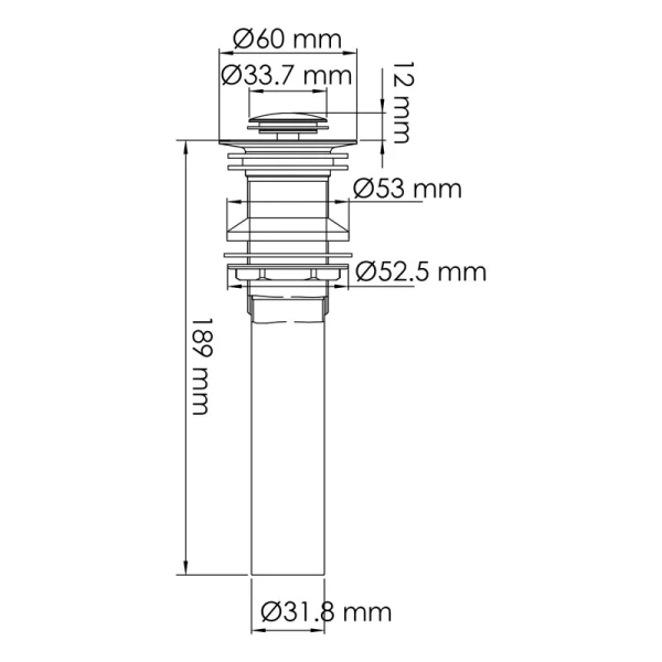 Донный клапан Wasserkraft A2 push-up (детальная фотография), по запросу