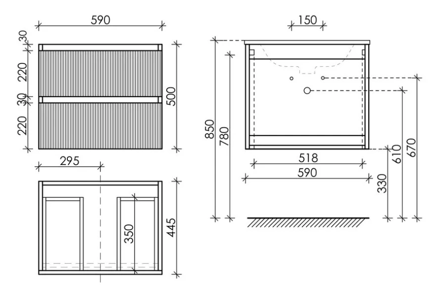 Тумба под раковину подвесная Sancos Snob T 60 см beige soft SNT60CE (детальная фотография), в наличии
