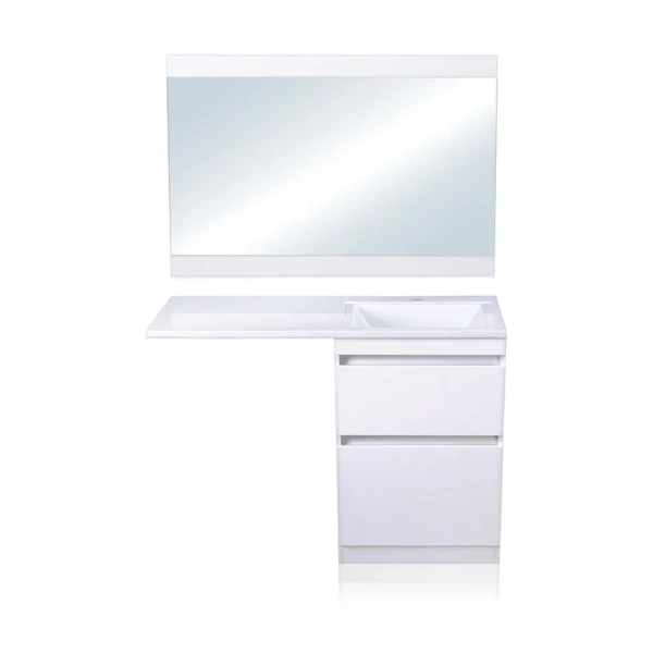 Тумба с раковиной напольная Style Line Даллас СС-00000 120 см с ящиками (детальная фотография), комплект (набор)