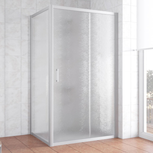 Душевой уголок профиль матовый хром стекло шиншилла Vegas-glass ZP+ZPV NOVO 100*70 07 02 (детальная фотография)