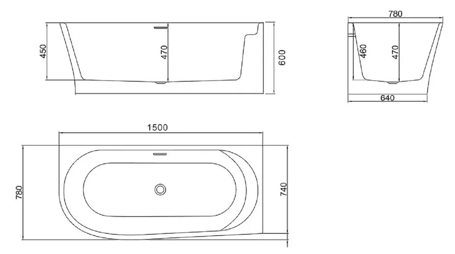 Ванна акриловая BelBagno 150х78 см угловая, левая BB410-1500-780-L (детальная фотография), угловые