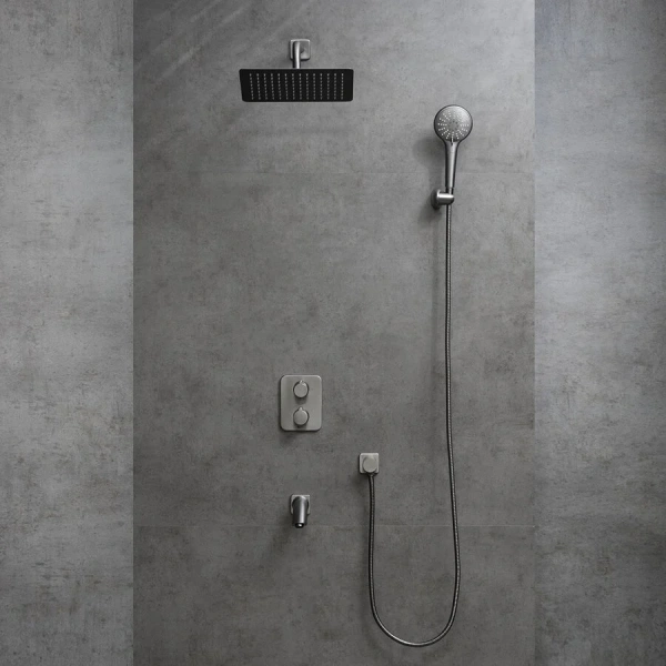 Душевой комплект Lemark Bronx графит LM3742GM (детальная фотография), современные, hi-tech