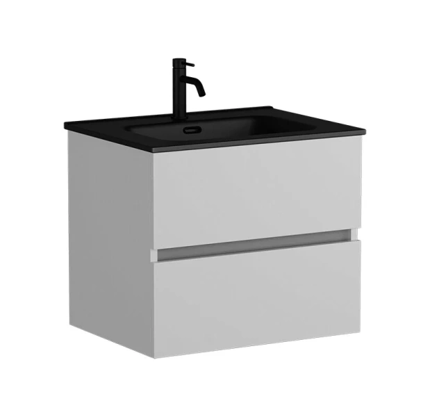 Тумба с раковиной подвесная Sancos Urban UR60W 60 см с ящиками (детальная фотография), белая