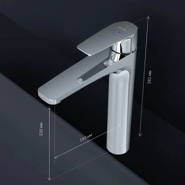 Смеситель для раковины AM.PM Gem с донным клапаном хром F90A92200 (детальная фотография), современные, hi-tech