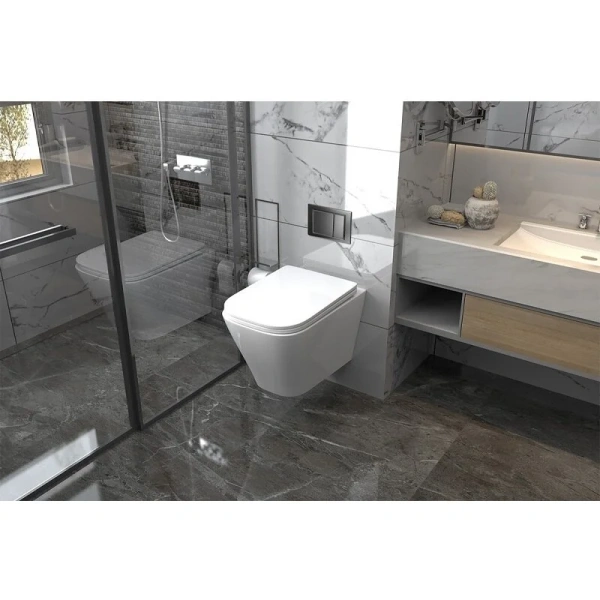 Унитаз с инсталляцией Abber Rechteck кнопка хром AC1201-AC0105-AC0120 (детальная фотография), с инсталляцией index_1