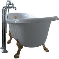 Ванна, цвет ножек золото, цвет внутри белый, цвет снаружи белый, Globo Paestum