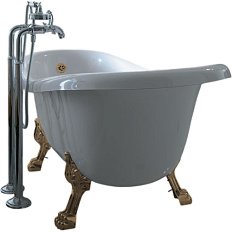 Ванна, цвет ножек золото, цвет внутри белый, цвет снаружи белый, Globo Paestum