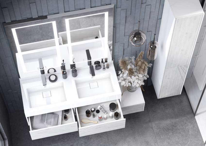 Раковина мебельная Акватон Сакура 120 см две чаши, белая 1A72433KSK010 (детальная фотография), в наличии index_1