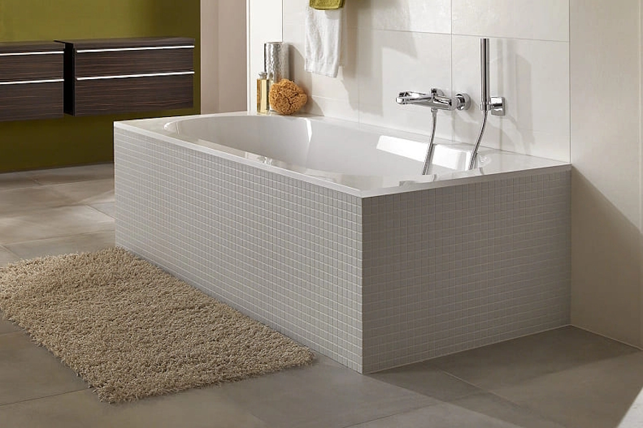 Ванна квариловая Villeroy & Boch Oberon 180х80 см с ножками UBQ180OBE2V-01 (детальная фотография), современныe, hi-tech