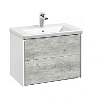 Тумба под раковину подвесная Roca Ronda 80 см белый матовый/бетон