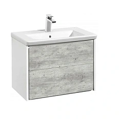 Тумба под раковину подвесная Roca Ronda 80 см белый матовый/бетон