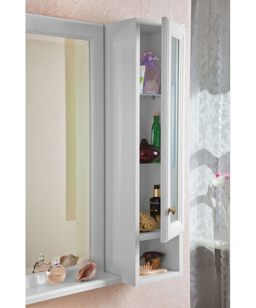 Шкаф для ванной, петли справа, цвет белый матовый, фурнитура бронза, La Beaute Michel SMI24LBO.Dx.O.BR (детальная фотография) index_1