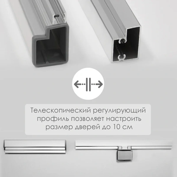 Душевой уголок WasserKRAFT Berkel 120х80 см профиль хром 48P06 (детальная фотография), 120х80