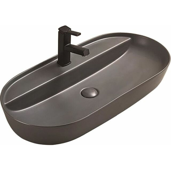 Раковина Ceramalux NC 80 см серая матовая 78325MDH (детальная фотография)