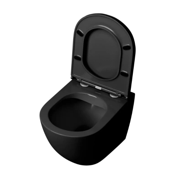 Унитаз подвесной Grossman черный матовый GR-4457BMS (детальная фотография), фаянс, керамика