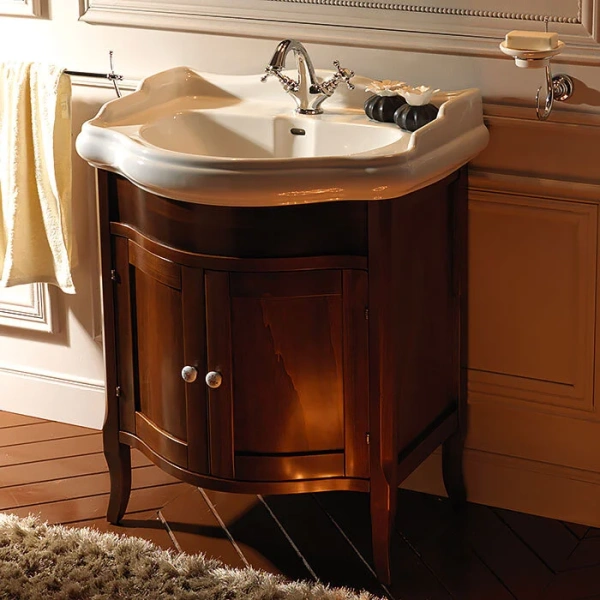 Тумба под раковину напольная Kerasan Retro 58 см noce 735140 (детальная фотография), моноблок