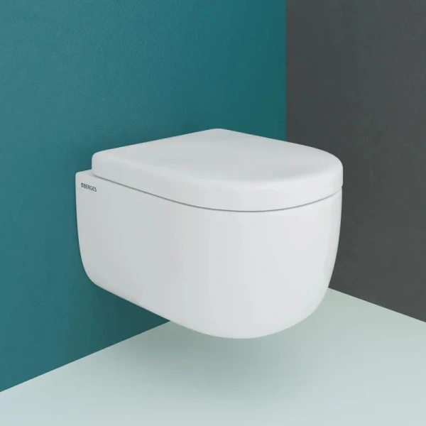 Унитаз подвесной BERGES Ego с микролифтом 082122 (детальная фотография), безободковые, сиденье с микролифтом 