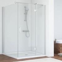 Душевой уголок профиль матовый хром стекло прозрачное Vegas-glass