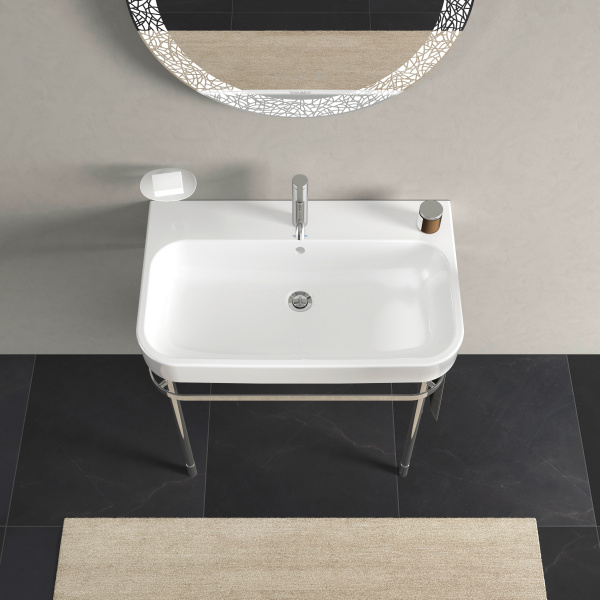 Раковина консоль Duravit Happy D.2 2318800000 с полотенцедержателем (детальная фотография), пристенные