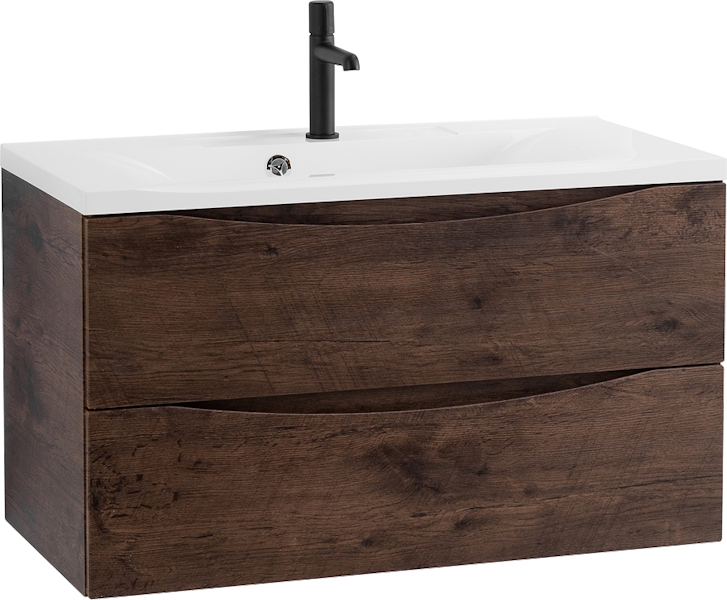 Тумба под раковину подвесная BelBagno Marino 100 см rovere moro MARINO-1000-2C-SO-RW-P (детальная фотография)