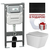 Унитаз с инсталляцией Ceramica Nova Metric кнопка черная