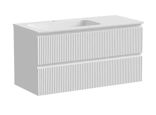 Тумба под раковину подвесная Sancos Snob R 100 см левая, bianco - фото 6