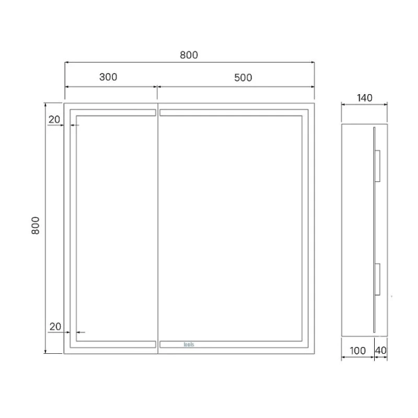 Зеркальный шкаф с подсветкой IDDIS Zodiac 80 см белый ZOD8000i99 (детальная фотография), в наличии
