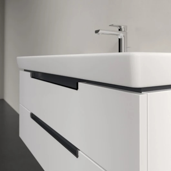 Тумба под раковину подвесная Villeroy & Boch Subway 2.0 100 см белый глянец A69010DH (детальная фотография), современная, hi-tech